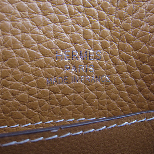 AAA Hermes Kelly 22 CM France Leather Handbag Light Coffee H008 On Sale - Click Image to Close